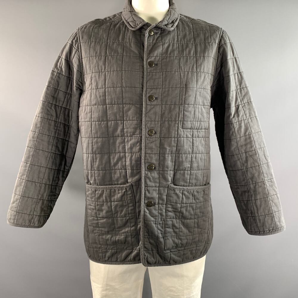ALEX CRANE Size XL Grey Quilted Cotton Chore Jacket